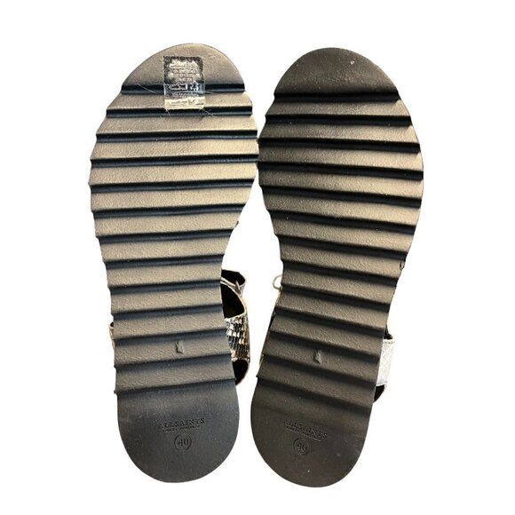 ALLSAINTS Women's Rhianne Embossed Leather Platform Sandals - Picture 9 of 9